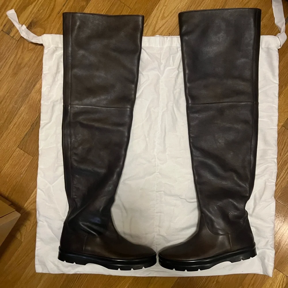 The Row Billie Pull-On Thigh-High Boots Leather Boots